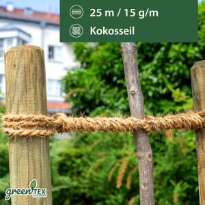 greentex® közepesen erős kókuszkötél 15 g/m | 25 m