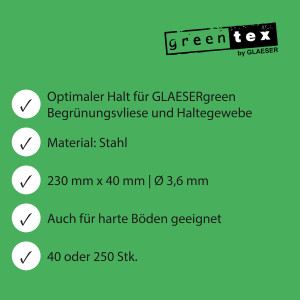 greentex® Erdanker Stahl 23cm | 40 Stk.