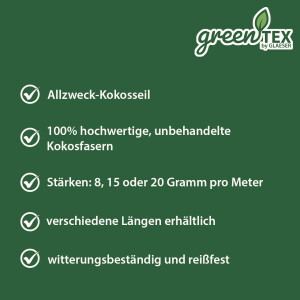 Cuerda de coco greentex® fina 15g/m | 50m