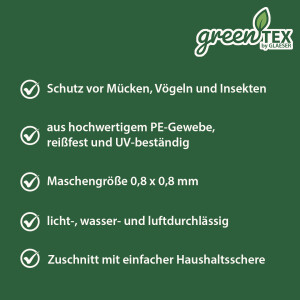 greentex® kertvédő háló 8 m² | 1,6 m × 5 m