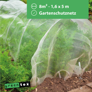 greentex® Gartenschutznetz 8m² | 1,6m x 5m