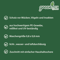 greentex® kertvédő háló 8 m² | 1,6 m × 5 m