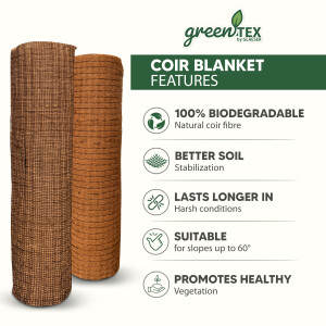 greentex JuKo - Kokosmatte mit Jute Netz