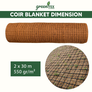 greentex JuKo - Kokosmatte mit Jute Netz