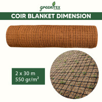 greentex JuKo - Kokosmatte mit Jute Netz